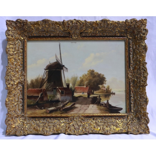 2012 - J Beckhout (19th / 20th century): oil on wood panel, Dutch riverside scene, 39 x 29 cm. Not availabl... 