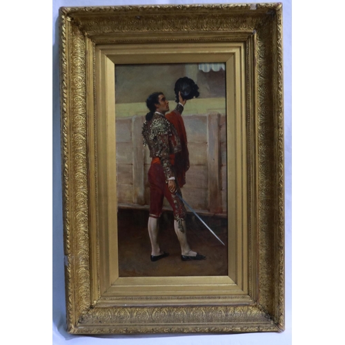 2013 - John Haynes Williams (1836-1908): oil on canvas, Spanish Matador, dated 1882, titled verso, 27 x 27 ... 