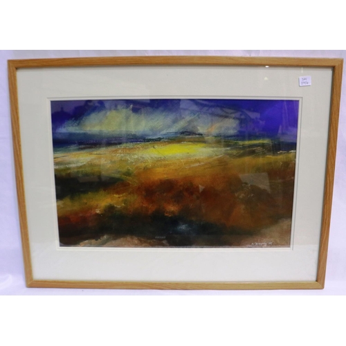 2034 - Kristan Baggaley (Contemporary): mixed media on paper, Shelves Towards Mam Tor, with gallery label v... 