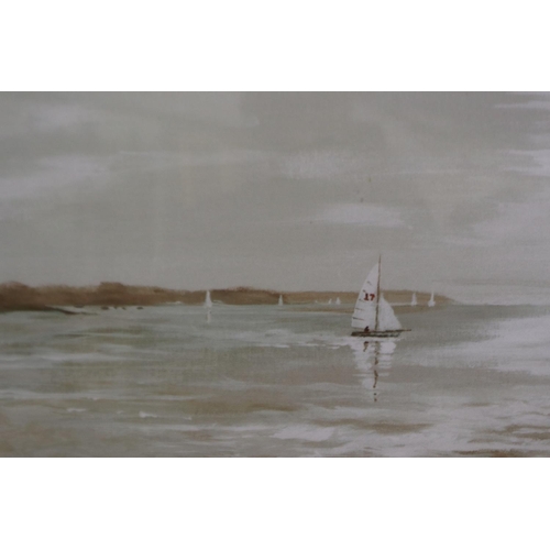 2042 - Anthony Waller (B. 1932): watercolour on textured board, 90 x 28 cm. Not available for in-house P&P