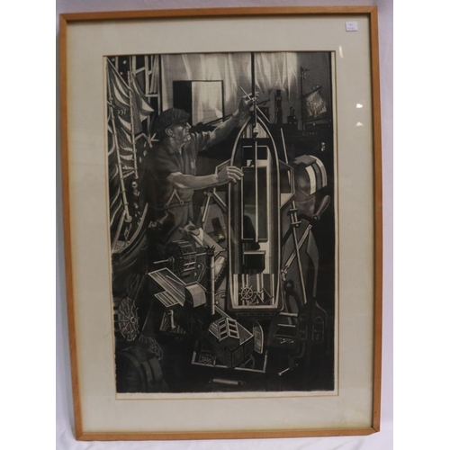 2048 - David Smith RE (1920-1998): artists proof aquatint etching, The Model Boat Builder, pencil signed an... 