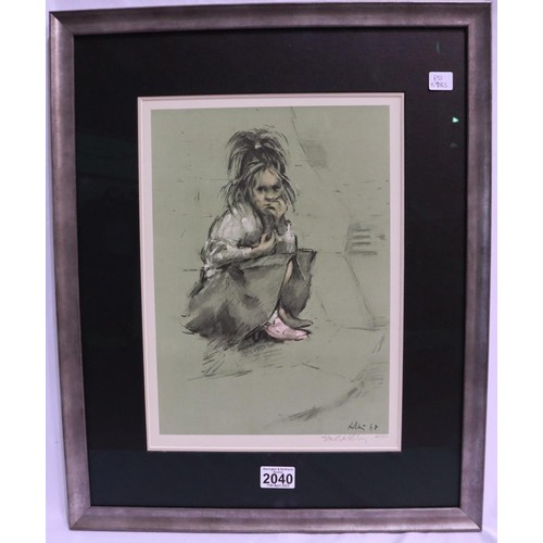 2040 - Harold Riley (B. 1934): pencil signed limited edition print, Pink Shoes, no 280/500, dated 1968, 34 ... 