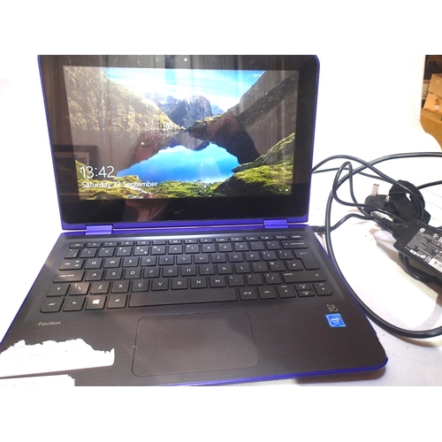 2086 - HP Pavilion X laptop computer, operating Windows 10 Home, 4GB ram, with power supply, username and p... 