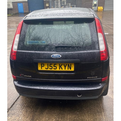 1B - Ford Focus C-Max, Black, Reg PJ55 KYN, 119,706 Miles, MOT expires 19/02/2024, 1.6 litre petrol, V5C ... 