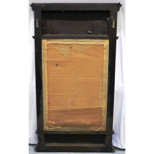 2061 - A large Gothic style wall mirror, pier form with bevelled glass, overall 89 x 154 cm. Not available ... 