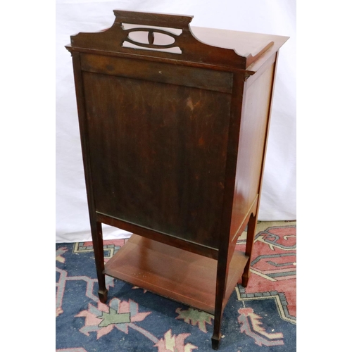 2119 - An Edwardian inlaid walnut music chest comprising flight of five drawers with hinged fascias, 53 x 3... 