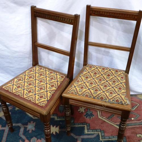 2123 - Pair of Victorian walnut bedroom chairs. Not available for in-house P&P