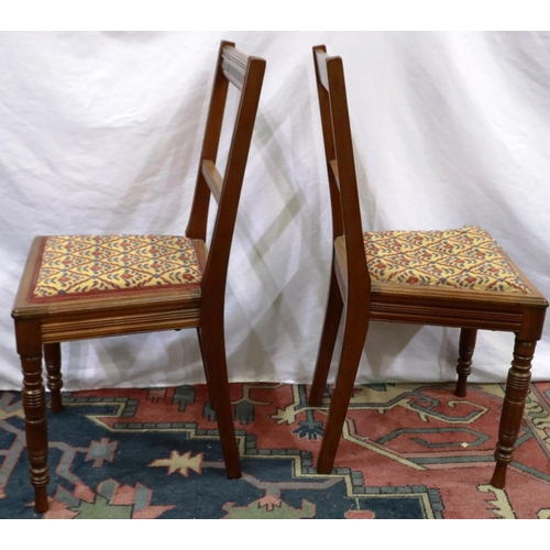 2123 - Pair of Victorian walnut bedroom chairs. Not available for in-house P&P