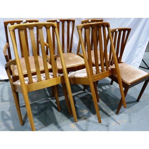 2082 - Meredew Avalon set of six teak framed chairs. Not available for in-house P&P