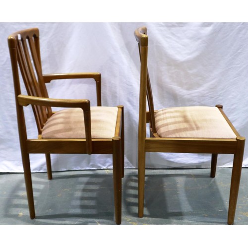 2082 - Meredew Avalon set of six teak framed chairs. Not available for in-house P&P