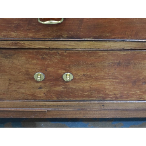 2136 - George III walnut fall front bureau, inlaid and fitted with pigeon holes, drawers and secret compart... 