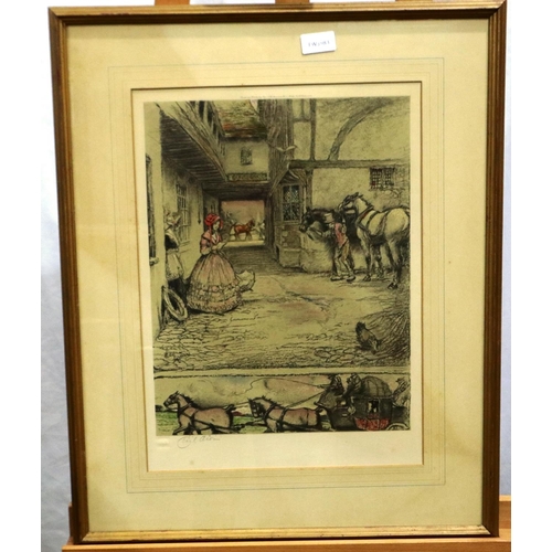 2023F - Cecil Aldin (1870-1935): artist signed colour etching, The Valentine, 33 x 45 cm. Not available for ... 