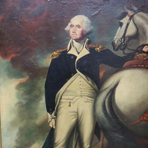 2040A - A late 19th/early 20th century pastiche oil on canvas, George Washington 59 x 90 cm, unsigned, the i... 