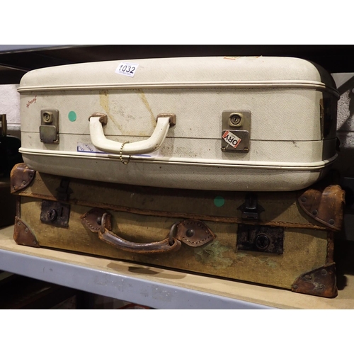 1032 - Two vintage suitcases. Not available for in-house P&P