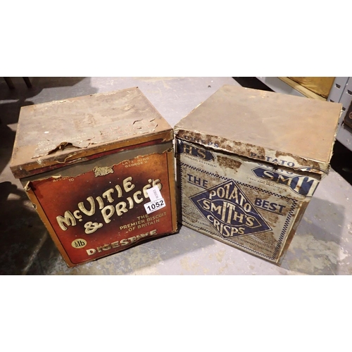 1052 - Two vintage tins including McVitie & Prices. Not available for in-house P&P