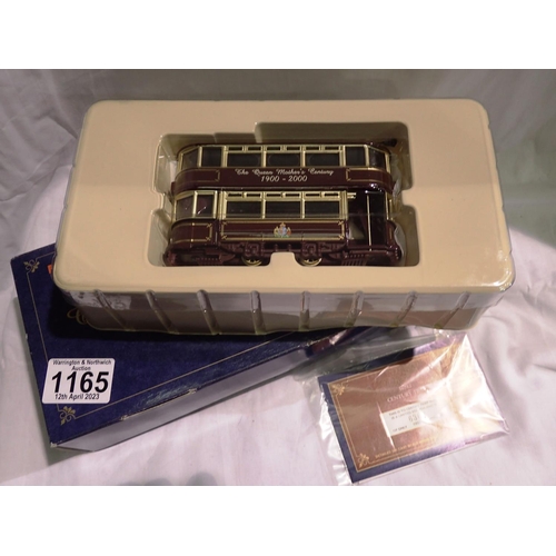 1165 - Boxed Corgi Queen Mothers century tram, 1900-2000. P&P Group 2 (£18+VAT for the first lot and £3+VAT... 