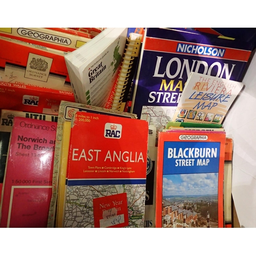 1232 - Box of mixed maps to include RAC and Ordnance Survey. Not available for in-house P&P