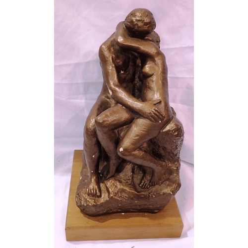 1378 - A Austin sculpture, The Kiss, H: 28 cm. Not available for in-house P&P