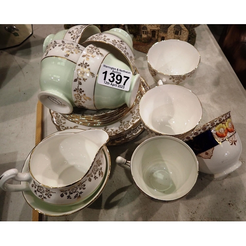 1397 - Mixed teaware mainly Colclough. Not available for in-house P&P