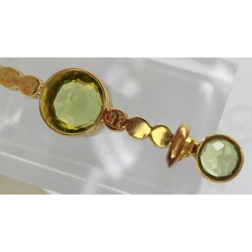 10 - 15ct gold brooch set with seed pearls and emeralds, L: 40 mm, 2.2g. P&P Group 1 (£14+VAT for the fir... 