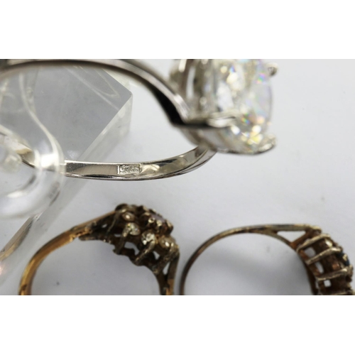 26 - Five 925 silver rings, including stone set examples, mixed sizes. P&P Group 1 (£14+VAT for the first... 