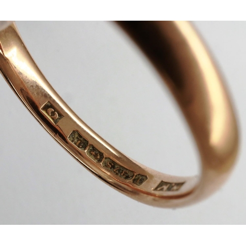 3 - 9ct gold wedding band, size N, 2.1g. P&P Group 1 (£14+VAT for the first lot and £1+VAT for subsequen... 