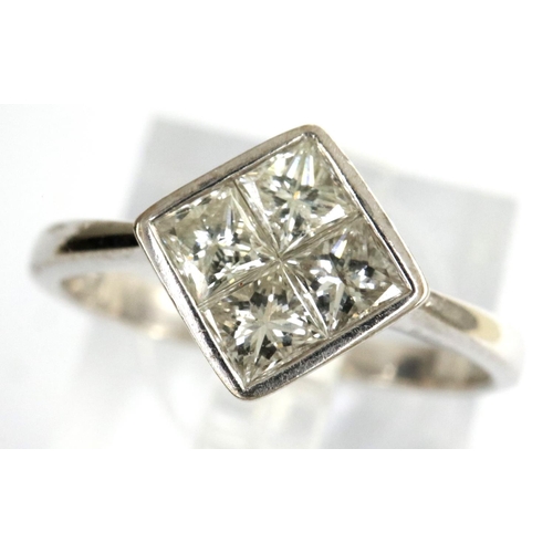 42 - 18ct white gold and diamond ring, size M, weight 2.5g. P&P Group 1 (£14+VAT for the first lot and £1... 