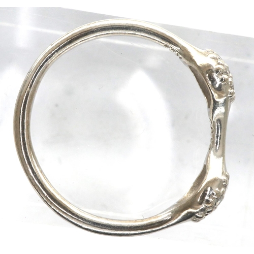 54 - Pandora 18ct white gold and diamond ring, size J/K, 2.0g. P&P Group 1 (£14+VAT for the first lot and... 