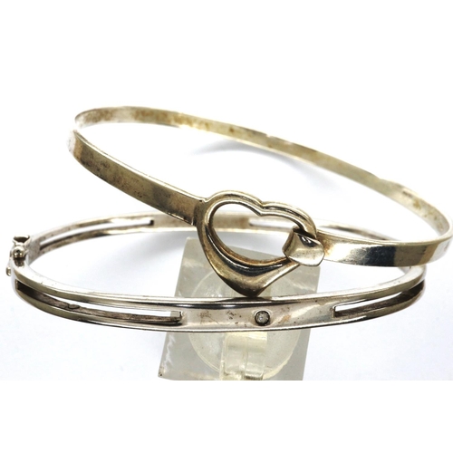 8 - Two 925 silver bangles, largest D: 70 mm. P&P Group 1 (£14+VAT for the first lot and £1+VAT for subs... 