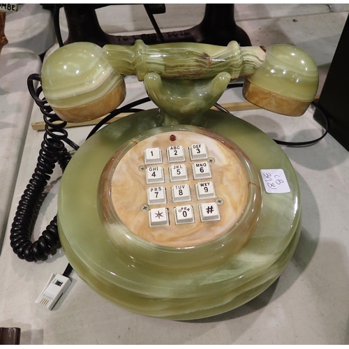 1409 - Onyx desk telephone, with modern fitting. Not available for in-house P&P