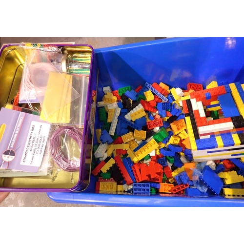 1454 - Box of mixed loose Lego and other items. Not available for in-house P&P