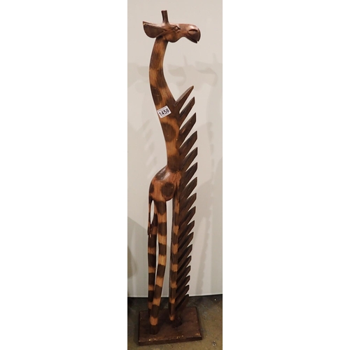 1458 - CD stand in the form of a giraffe, H: 100 cm. Not available for in-house P&P