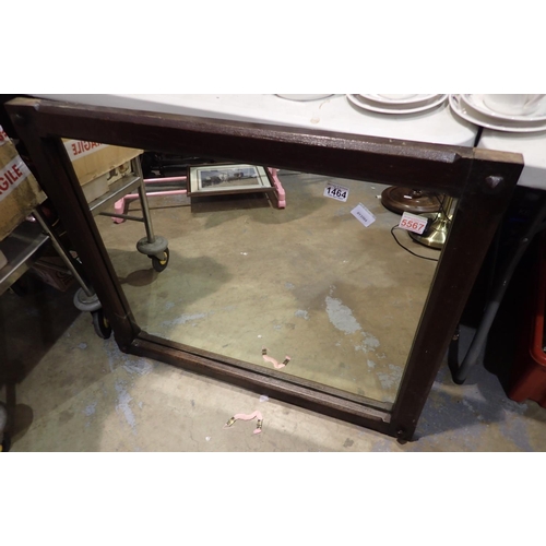 1464 - Heavy framed rectangular mirror, 70 x 60 cm. Not available for in-house P&P