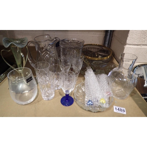 1488 - Quantity of mixed glassware including crystal. Not available for in-house P&P