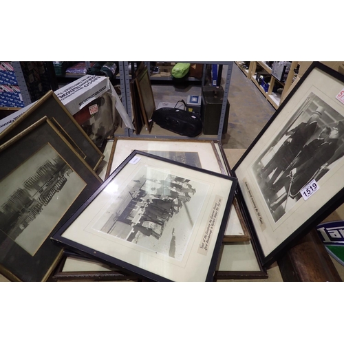 1519 - Early photographs including WWI and aircraft subjects (7), all framed. Not available for in-house P&... 