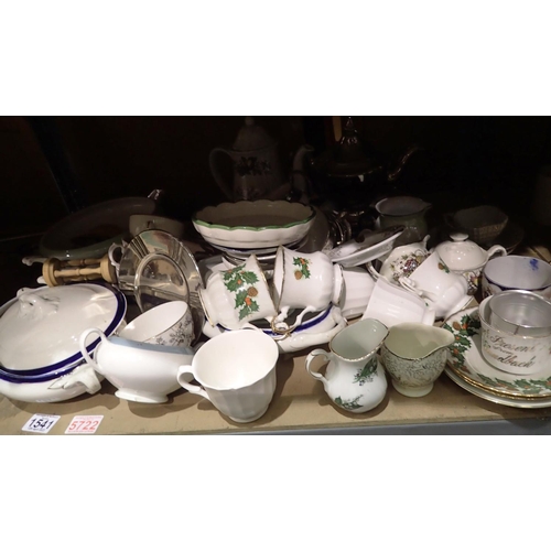 1541 - Shelf of mixed ceramics, mainly mugs. Not available for in-house P&P