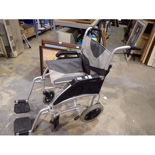 1556 - Able World folding wheelchair with pneumatic tyre. Not available for in-house P&P