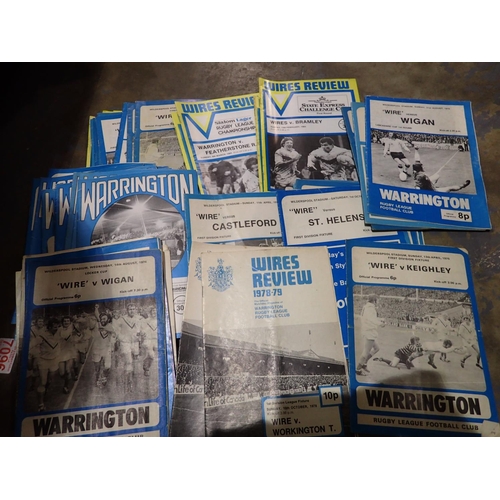 1564 - Approximately eighty 1970s Warrington Wolves Rugby League programmes. Not available for in-house P&P