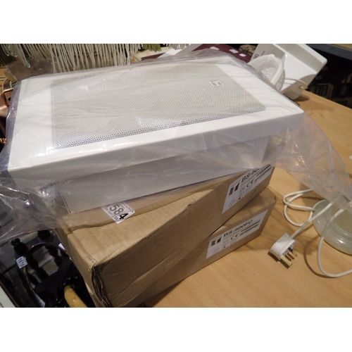 1584 - Two boxed Flush Fit speakers. Not available for in-house P&P