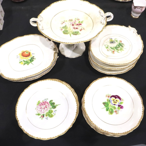 231 - A 19th century dinner service of sixteen pieces, painted and gilt, some with damages. Not available ... 