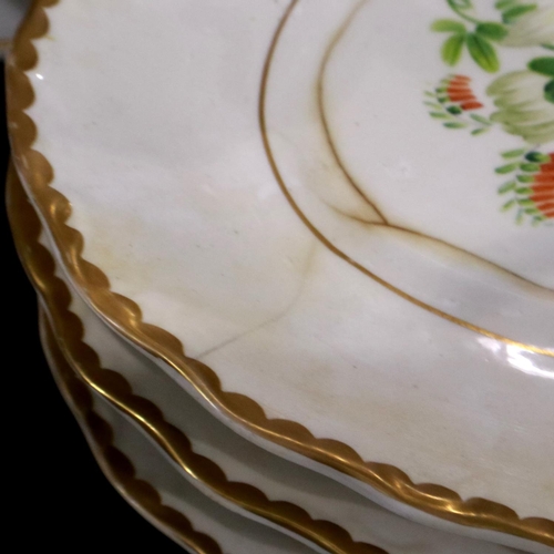 231 - A 19th century dinner service of sixteen pieces, painted and gilt, some with damages. Not available ... 