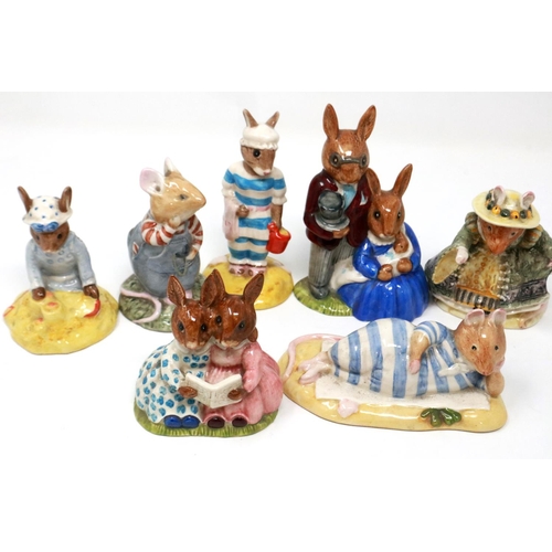 234 - Seven Royal Doulton figurines from the Brambly Hedge collection and Bunnykins collection, small chip... 