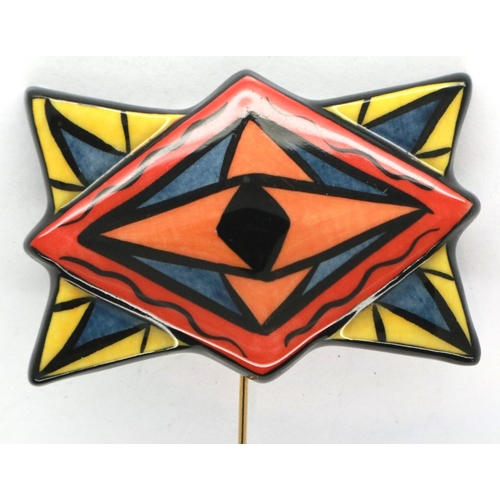 236 - Lorna Bailey ceramic pin brooch, L: 60 mm, no chips or cracks. P&P Group 1 (£14+VAT for the first lo... 