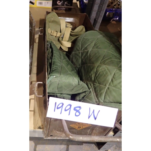 1998W - Ammunition box containing military webbing etc. Not available for in-house P&P