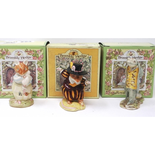 254 - Two boxed Royal Doulton Brambly Hedge figurines and one Beswick Beatrix potter figurine, including S... 