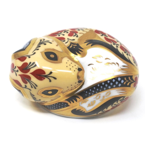 257 - Royal Crown Derby country mouse paperweight, L: 80 mm, seconds quality, silver stopper, no chips or ... 