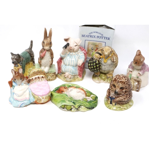 259 - Eight Royal Albert and Beswick Beatrix Potter figurines including Mr Alderman Ptolemy, largest H: 12... 