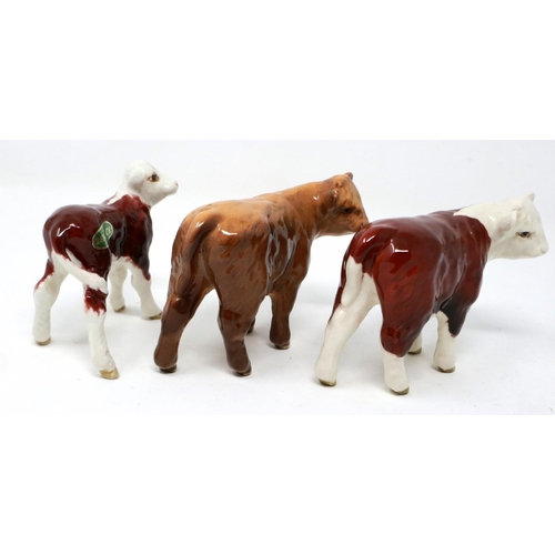 314 - Three Beswick calves, largest H: 70 mm, no cracks or chips. P&P Group 2 (£18+VAT for the first lot a... 