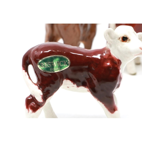 314 - Three Beswick calves, largest H: 70 mm, no cracks or chips. P&P Group 2 (£18+VAT for the first lot a... 