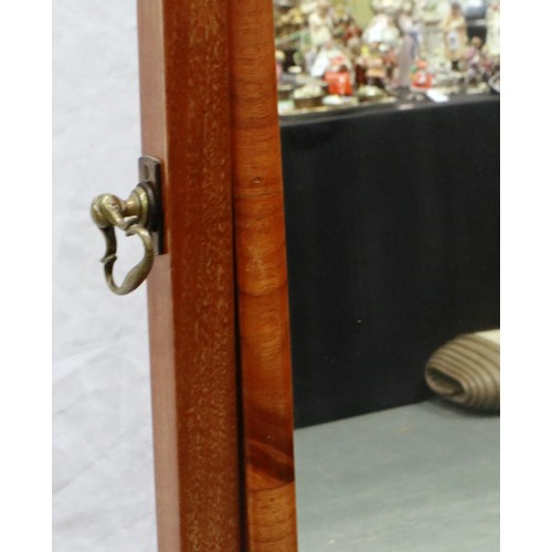 2090 - A walnut framed 3/4 length cheval mirror. Not available for in-house P&P